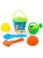 Набор игрушек для песочницы, 7 предметов: ведро, ситечко, совок, грабельки, формочки, лейка, МИКС - Фото 3