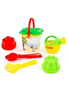 Набор игрушек для песочницы, 7 предметов: ведро, ситечко, совок, грабельки, формочки, лейка, МИКС - Фото 4