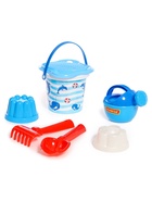 Набор игрушек для песочницы, 7 предметов: ведро, ситечко, совок, грабельки, формочки, лейка, МИКС - Фото 5
