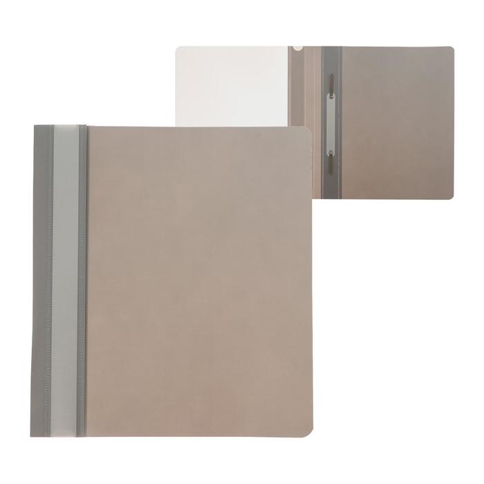 Папка-скоросшиватель Calligrata, А5, 180 мкм, серая с прозрачным верхом - Фото 1