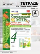 Тетрадь для практических работ с дневником наблюдений «Окружающий мир» к учебнику Плешакова А.А., 4 класс, 1 часть, Тихомирова Е.М., ФГОС - Фото 1