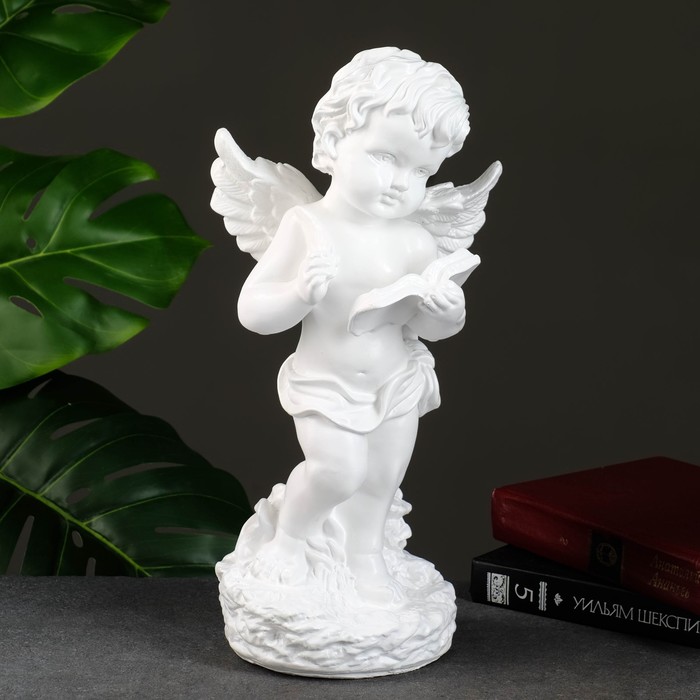Фигура "Ангел с книгой" белый 16х16х34см - Фото 1