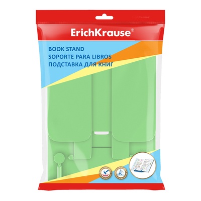 Подставка для книг, ErichKrause Neon Solid, пластиковая, зелёная