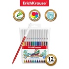 Фломастеры 12 цветов ErichKrause Washable, смываемые, европодвес - фото 112860039