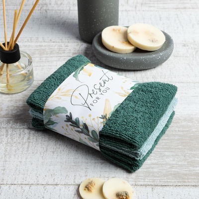 Полотенца махровые «Этель» Present for you, 30×30 см - 3 шт., 100% хлопок, 340 г/м²