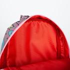 Рюкзак детский на молнии, наружный карман, светоотражающая полоса, цвет серый/розовый - Фото 6