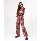 Комплект женский (рубашка, брюки) KAFTAN «Геометрия» р. 44-46, бордовый - Фото 3