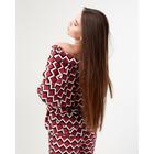 Комплект женский (рубашка, брюки) KAFTAN «Геометрия» р. 48-50, бордовый - Фото 2