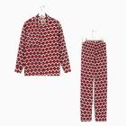 Комплект женский (рубашка, брюки) KAFTAN «Геометрия» р. 52-54, бордовый - Фото 7