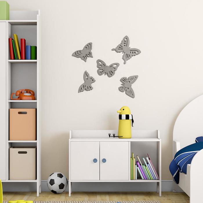 Декор настенный «Бабочки», 5 элементов, панно, 7-11×12 см - Фото 1