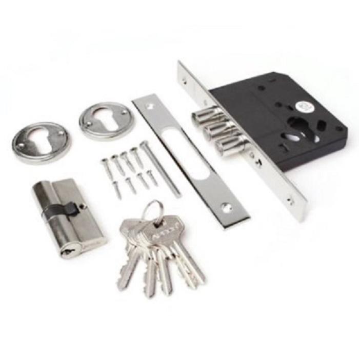 Замок врезной Apecs 91/60-CR, б/ручки, 5 ключей