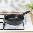 Сковорода Доляна «Элит», d=22 см, антипригарное покрытие, пластиковая ручка, алюминий, чёрная - Фото 7