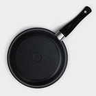 Сковорода Доляна «Элит», d=24 см, пластиковая ручка, антипригарное покрытие, алюминий, чёрная - Фото 4