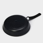 Сковорода Доляна «Элит», d=24 см, пластиковая ручка, антипригарное покрытие, алюминий, чёрная - Фото 5