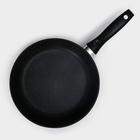 Сковорода Доляна «Элит», d=26 см, антипригарное покрытие, пластиковая ручка, алюминий, чёрная - Фото 3