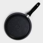 Сковорода Доляна «Элит», d=26 см, антипригарное покрытие, пластиковая ручка, алюминий, чёрная - Фото 4