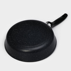 Сковорода Доляна «Элит», d=26 см, антипригарное покрытие, пластиковая ручка, алюминий, чёрная - Фото 5