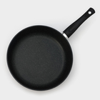 Сковорода Доляна «Элит», d=28 см, пластиковая ручка, антипригарное покрытие, алюминий, чёрная - Фото 2