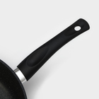 Сковорода Доляна «Элит», d=28 см, пластиковая ручка, антипригарное покрытие, алюминий, чёрная - Фото 3