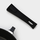 Сковорода Доляна «Элит», d=28 см, пластиковая ручка, стеклянная крышка, антипригарное покрытие, цвет чёрный - Фото 5