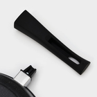 Сковорода Доляна «Элит», d=28 см, пластиковая ручка, стеклянная крышка, антипригарное покрытие, цвет чёрный - Фото 6