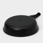 Сковорода Доляна «Элит», d=28 см, пластиковая ручка, стеклянная крышка, антипригарное покрытие, цвет чёрный - Фото 7