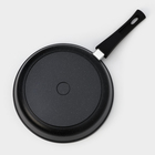 Сковорода Доляна «Элит», d=28 см, пластиковая ручка, стеклянная крышка, антипригарное покрытие, цвет чёрный - Фото 8