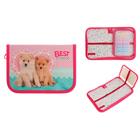 Пенал 1 секция 130×190×30 мм, с откидной планкой, ПКК 07- 5, «Щенята», ламинированный картон 59638 - Фото 1