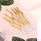 Свечи для торта «Серпантин» 6 шт., коктейльные, золото - Фото 2