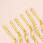 Свечи для торта «Серпантин» 6 шт., коктейльные, золото - Фото 3