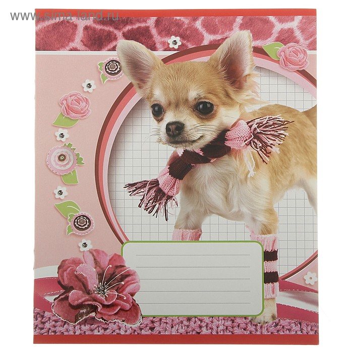 Тетрадь 12 листов клетка "Пошли гулять" картонная обложка, выборочный УФ-лак - Фото 1