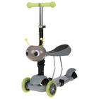 Самокат 2 в 1 с корзинкой, колеса PU 120/75 мм, цвет серый - Фото 1