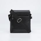 Планшет мужской на молнии, наружный карман, длинный ремень, цвет чёрный - Фото 2