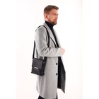 Планшет мужской на молнии, наружный карман, длинный ремень, цвет чёрный - Фото 4