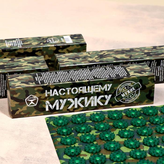 Аппликатор «Кузнецова - Настоящему мужику», 70 колючек, плёнка, 23×32 см, зелёный - Фото 1