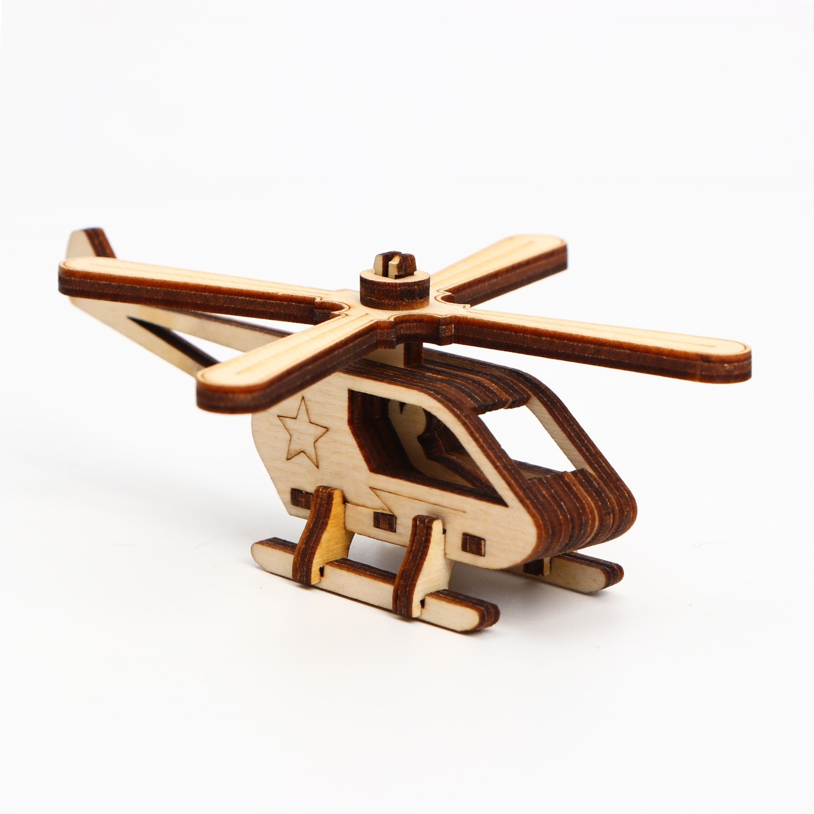 Купить 3D деревянный конструктор Вертолет Полиция Lemmo