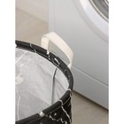 Корзина бельевая текстильная Доляна «Мрамор», 35×45 см, цвет чёрный - фото 6421675