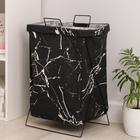 Корзина для белья Доляна «Монро», 40×26×50 см, цвет чёрная - Фото 2