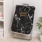 Корзина для белья Доляна «Монро», 40×26×50 см, цвет чёрная - Фото 3