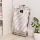 Корзина для белья складная «Клетка», 40×26×50 см, бело-чёрная - Фото 4