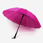 Зонт - трость полуавтоматический «Однотонный», 16 спиц, R = 46 см, цвет МИКС - фото 9194055