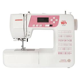 Швейная машина Janome 3160 PG, 35 Вт, 60 операций, автомат, белый/розовый