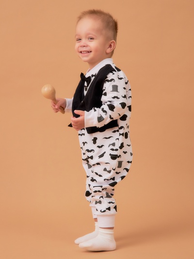 Комбинезон с жилеткой для мальчика «Крошка Я. Джентльмен», рост 62-68 см