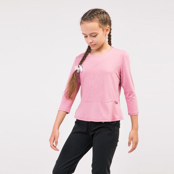 Школьная блузка для девочки, цвет розовый, рост 134 см - Фото 1