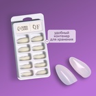 Типсы для наращивания ногтей, 100 шт., форма овал, полное покрытие, контейнере, молочные - Фото 2