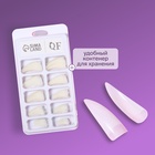 Типсы для наращивания ногтей, 100 шт., форма стилет, короткая контактная зона, в контейнере, молочные - Фото 2