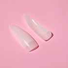 Типсы для наращивания ногтей, 100 шт., форма стилет, короткая контактная зона, в контейнере, молочные - Фото 3