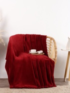 Плед «Этель», 180×200 см, корал-флис, бордовый - Фото 1