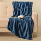 Плед «Этель», 150×200 см, корал-флис, тёмно-синий - Фото 1