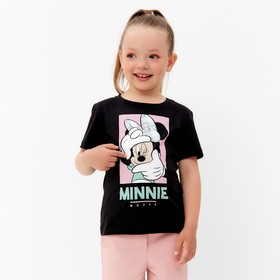 Футболка детская "Minnie" Минни Маус, рост 86-92, чёрный